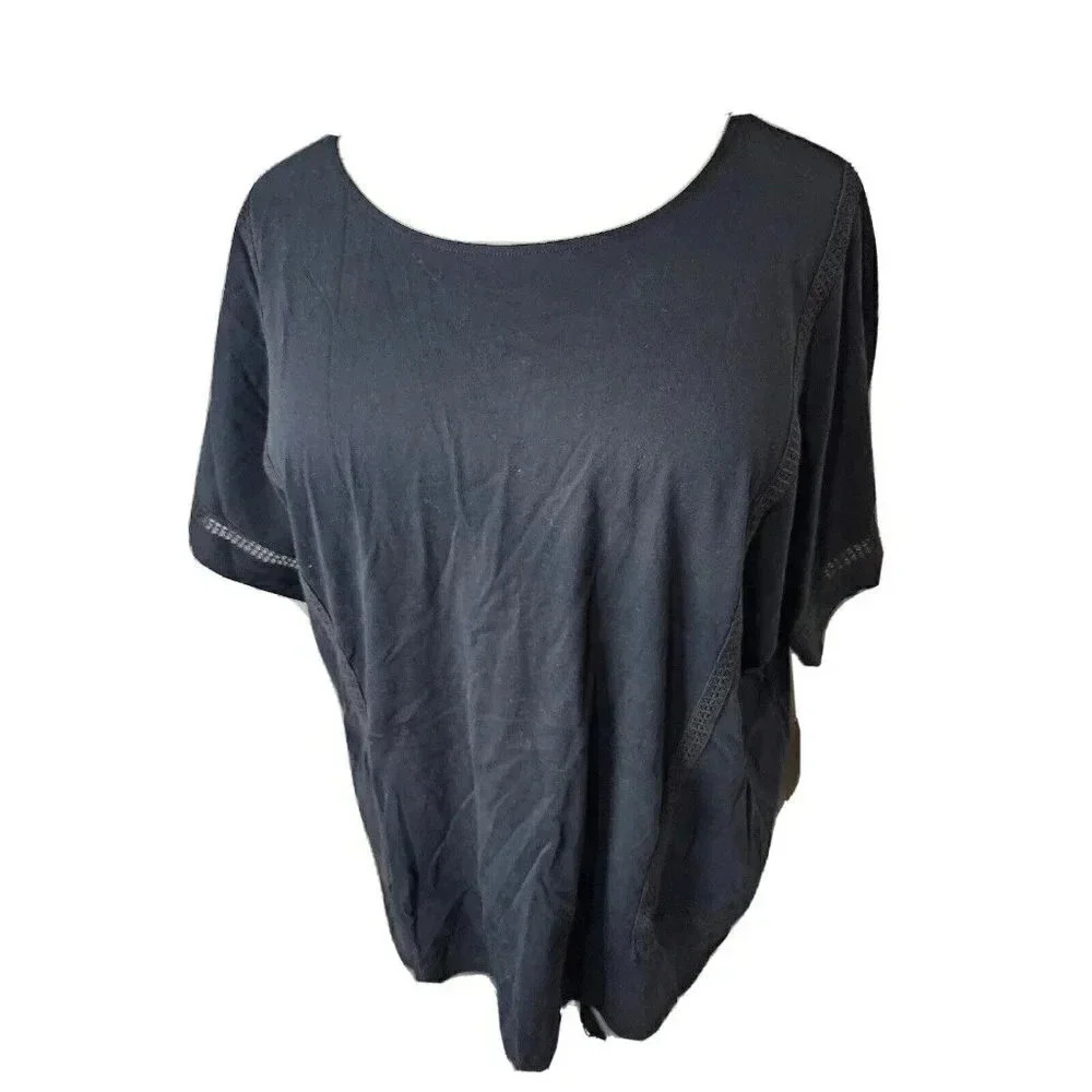 C J Banks Black Tunic Short Sleeve Plus Size 3X